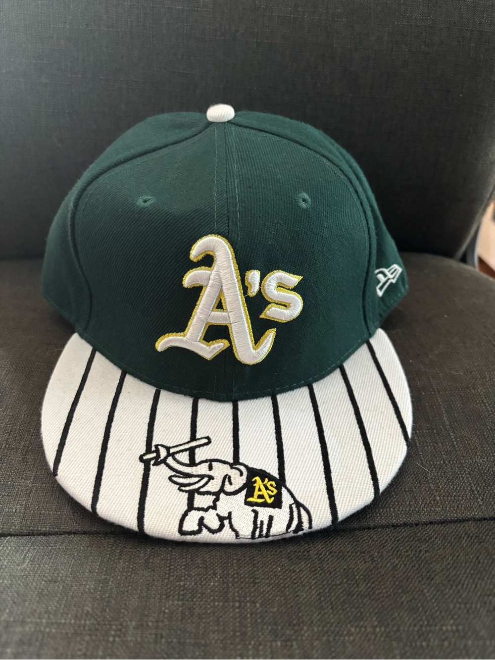Oakland Athletics Hat On Field Cap Fitted 7 1/4 New Era Stomper Pin-Stripe Y2K